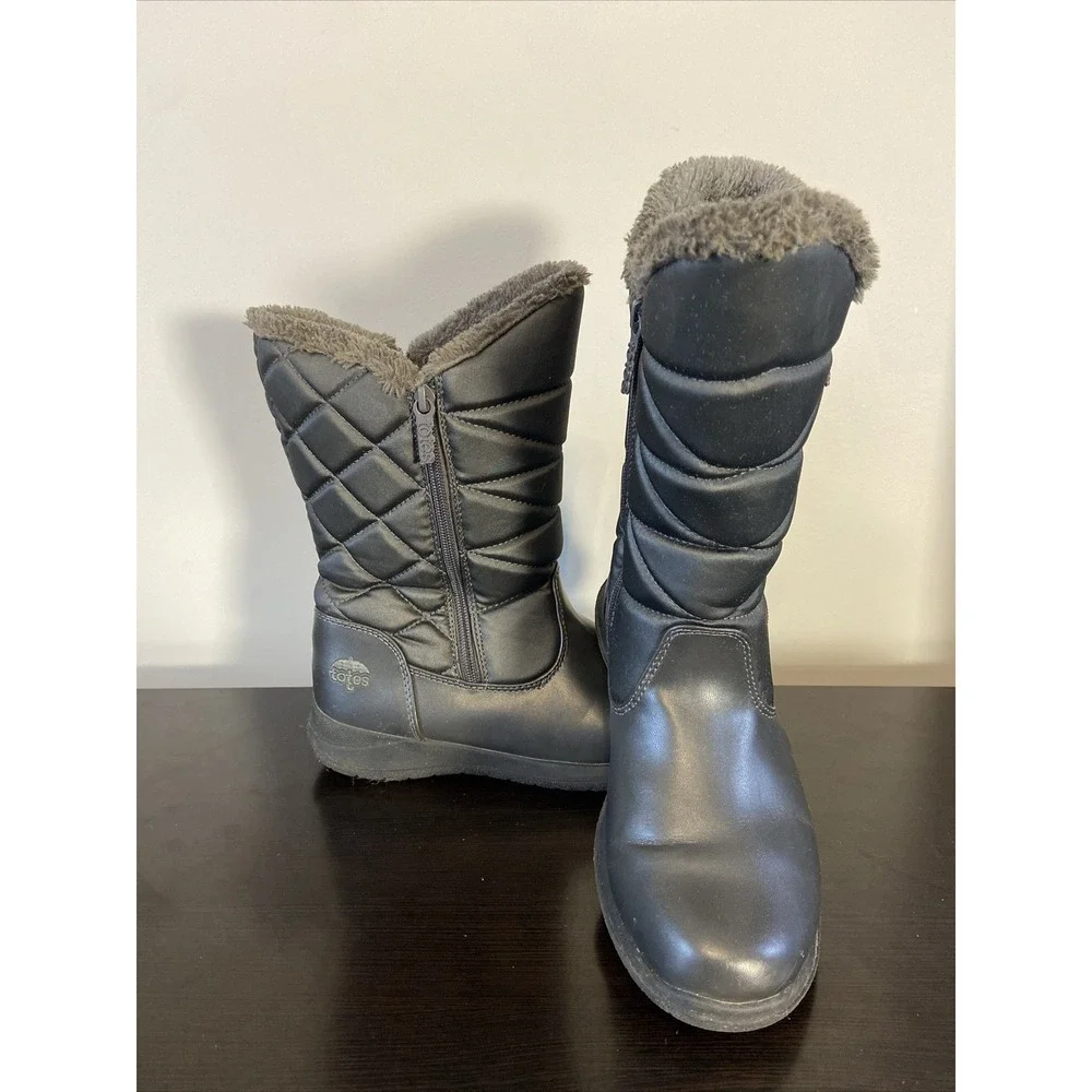 Totes Edgen black Snow Boots Shoes Women's Size 8M